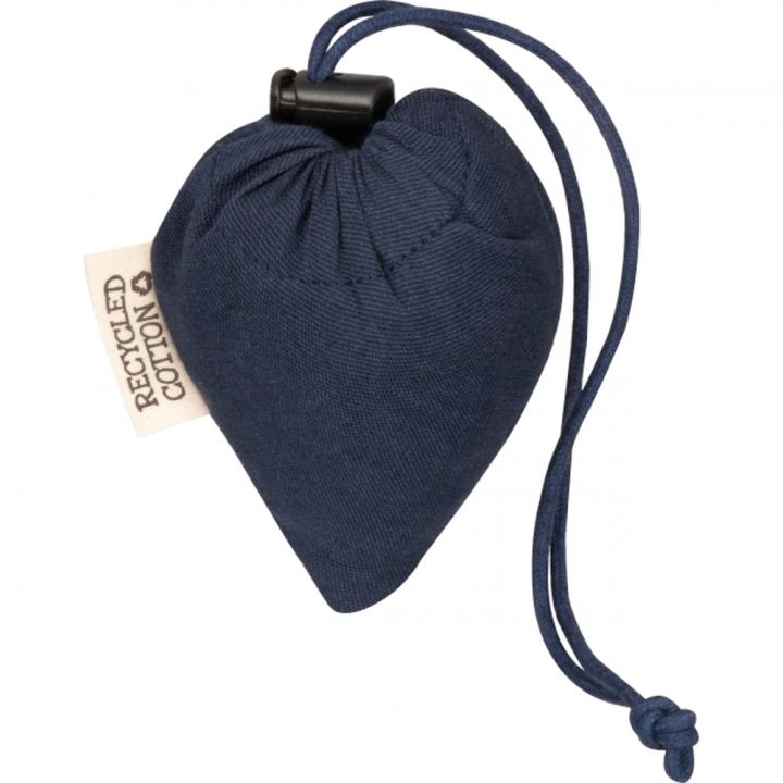 Składana torba z bawełny i poliestru z recyklingu 118 g/m² ANJA - Granatowy