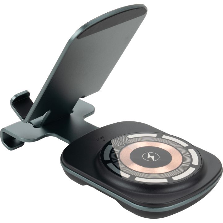 Ładowarka indukcyjna z uchwytem do telefonu - Ciemnoszary