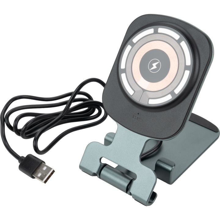 Ładowarka indukcyjna z uchwytem do telefonu - Ciemnoszary