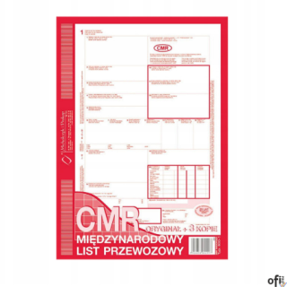 800-1 CMR Międzynarodowy list przewozowy (1+3), A4 80 kartek, MICHALCZYK&PROKOP