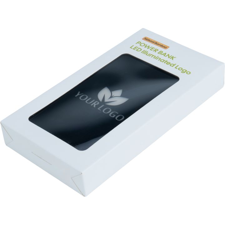 Power Bank 5000 mAh z podświetlanym logo - Beżowy