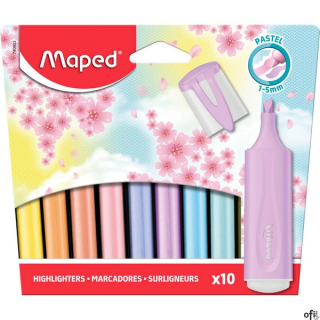 Zakreślacz Classic New Pastel 10 sztuk kartonowe etui 740903 Maped