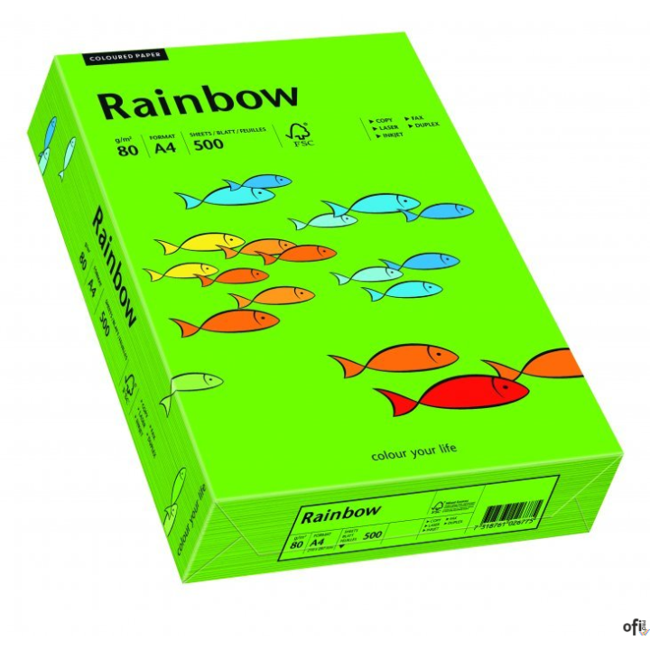 Papier xero kolorowy A4 80g 500 ark. RAINBOW R78 ciemnozielony 88042673