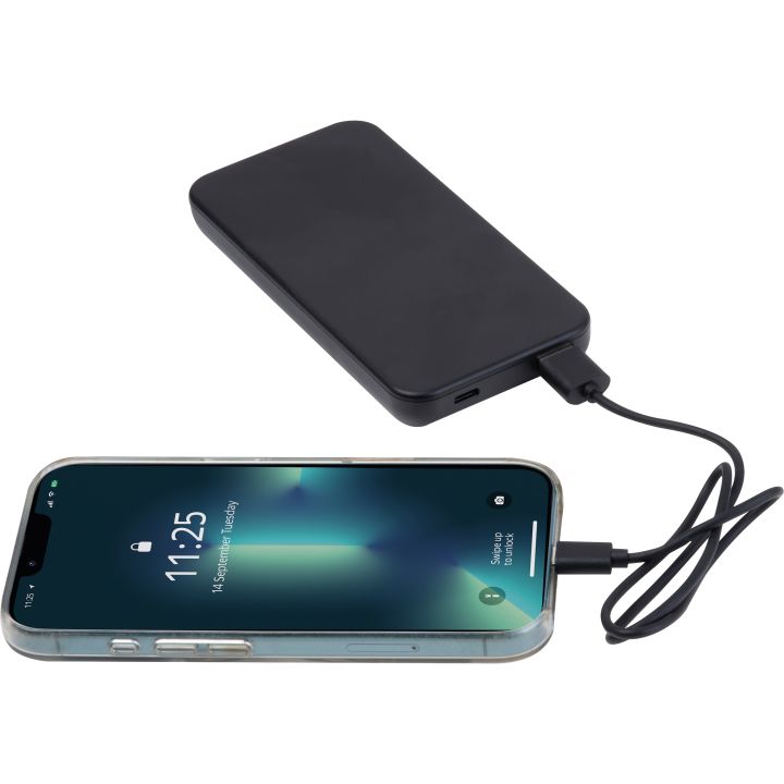 Power bank z ABS z recyklingu 10 000 mAh PRESTON - Czarny