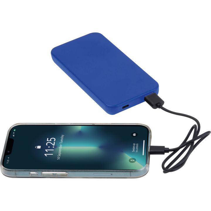 Power bank z ABS z recyklingu 10 000 mAh PRESTON - Niebieski