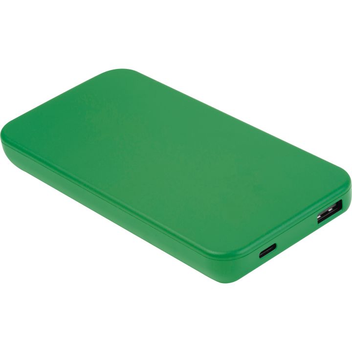 Power bank z ABS z recyklingu 10 000 mAh PRESTON - Zielony