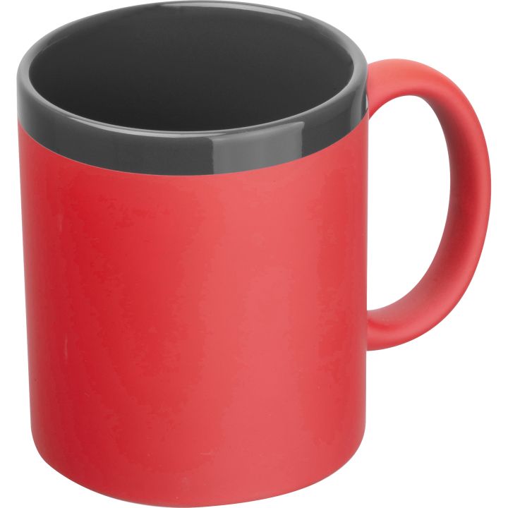 Kubek ceramiczny soft-touch 300 ml RONALD - Czerwony