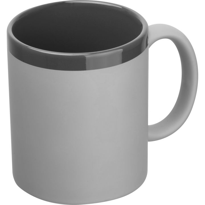 Kubek ceramiczny soft-touch 300 ml RONALD - Szary