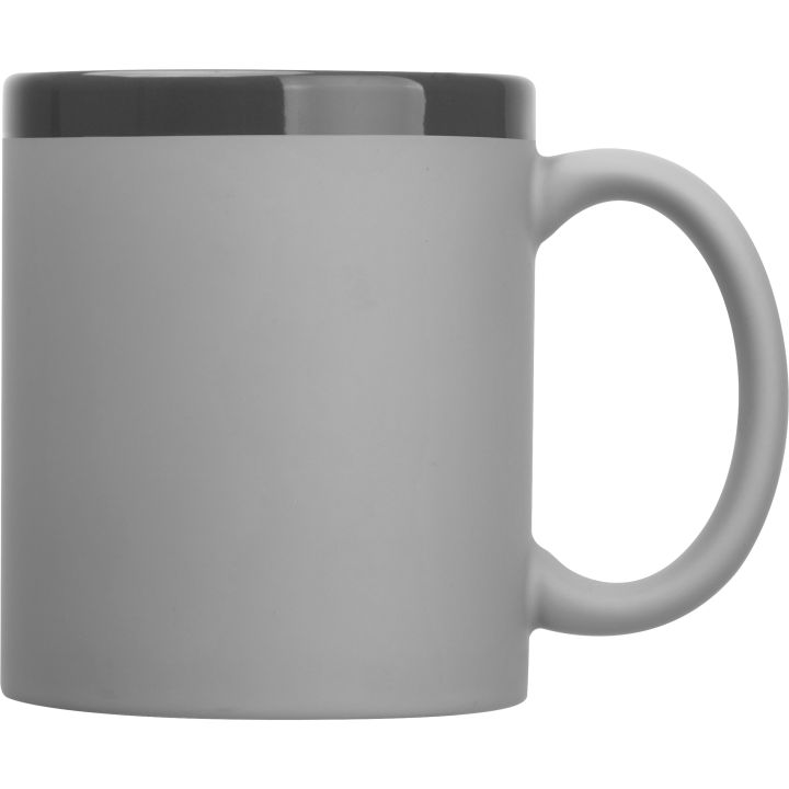 Kubek ceramiczny soft-touch 300 ml RONALD - Szary