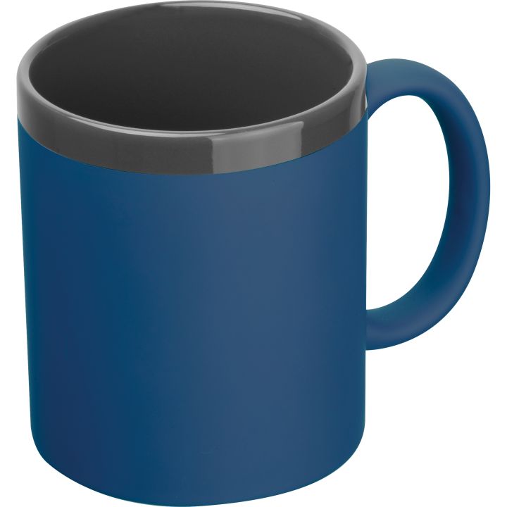 Kubek ceramiczny soft-touch 300 ml RONALD - Granatowy