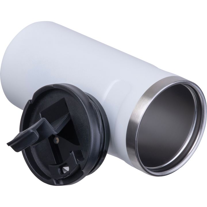 Kubek termiczny ze stali z recyklingu 450 ml SILVIO - Biały