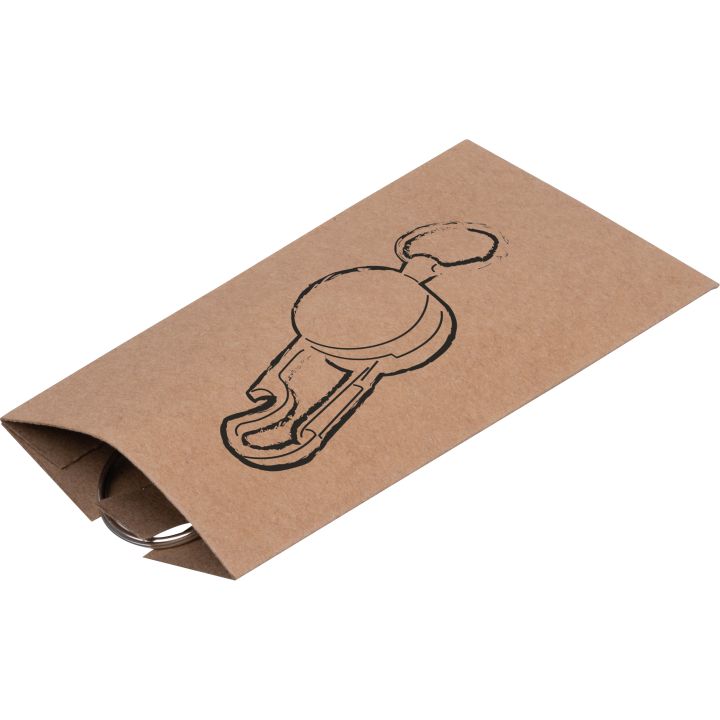 Brelok do kluczy z linką, karabińczykiem i otwieraczem do butelek PEGGY - Czarny