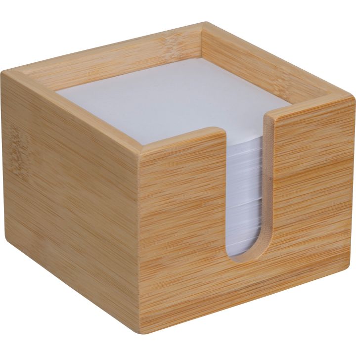 Karteczki biurowe w bambusowym pojemniku NATALINA - Beżowy