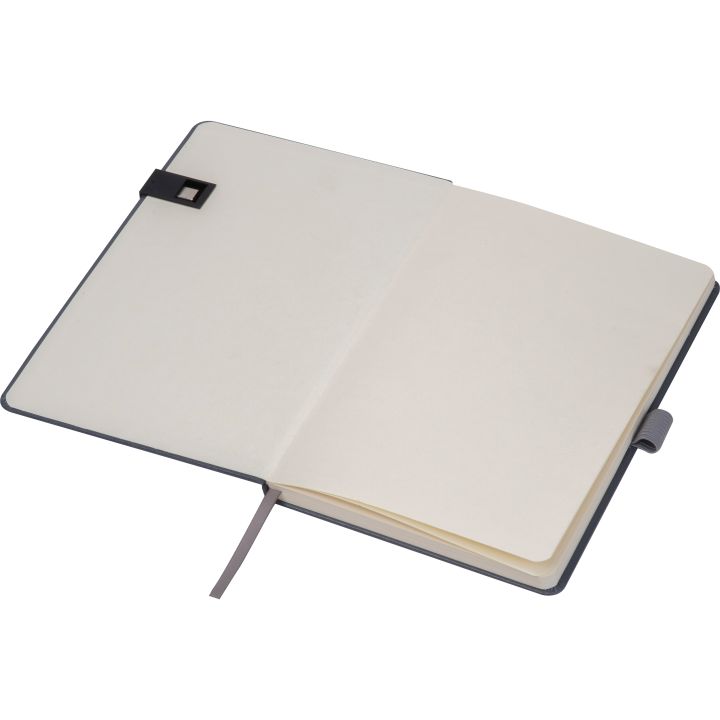 Notatnik A5 w linię z USB 16 GB FRANCESCO - Ciemnoszary