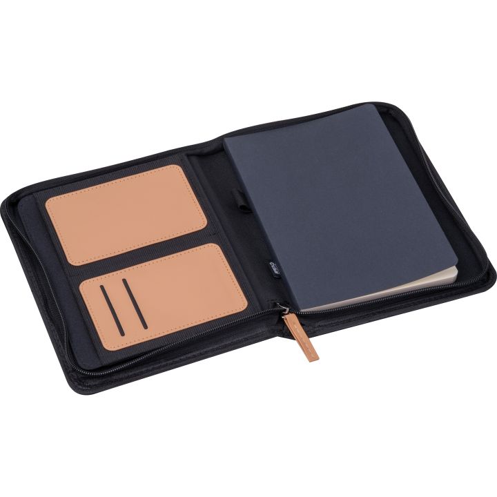 Teczka na dokumenty A5 z RPET z notatnikiem SHANNON - Czarny