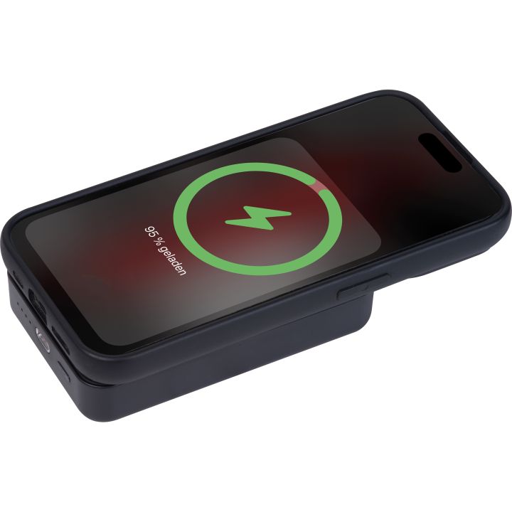 Power bank magnetyczny z ABS z recyklingu 10 000 mAh DONNA - Czarny