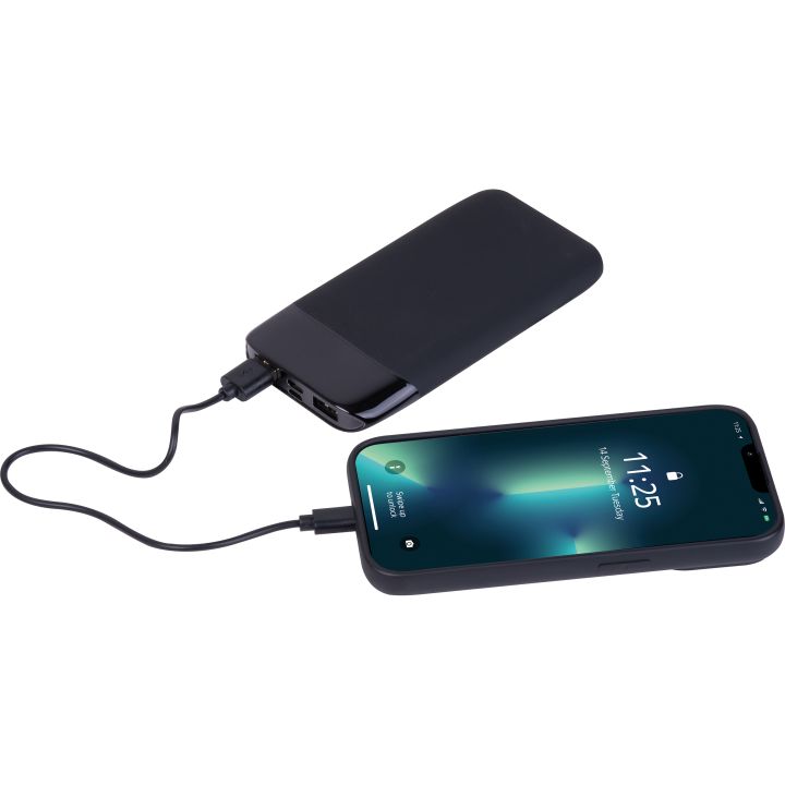 Power bank z podświetlanym logo 8 000 mAh FLOYD - Czarny