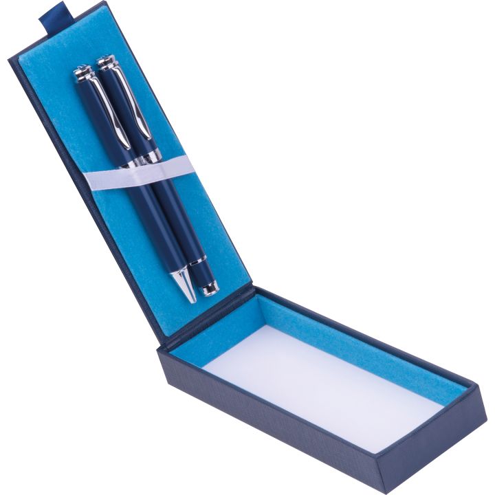 Zestaw piśmienny długopis i pióro kulkowe Mark Twain GERARD - Granatowy