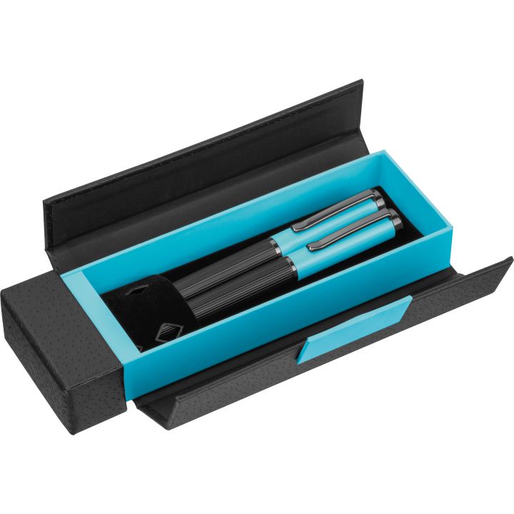 Zestaw piśmienny długopis i pióro kulkowe REGINALD - Jasnoniebieski