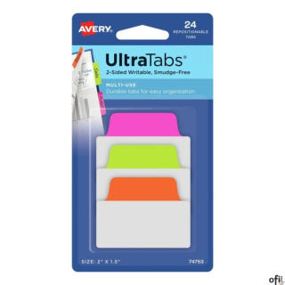 Ultra Tabs - samoprzylepne zakładki indeksujące Avery Zweckform.• Niezawodnie przylegają, ale można je łatwo usunąć bez uszkadza