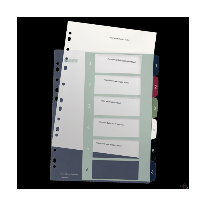 Przekładki plast. do nadruku tekstu na kartę, Leitz Style, 1-6 12360000 (X)