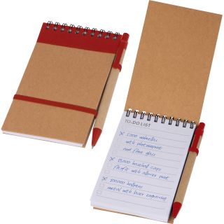 Notatnik w linie z długopisem EUGENIO - Czerwony