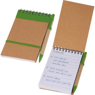 Notatnik w linie z długopisem EUGENIO - Zielony