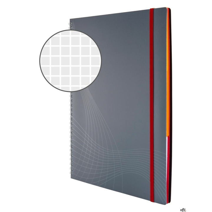 Kołonotatnik_Notizio 7017 A4 kratka 90 kartek oprawa - tworzywo sztuczne, szary, Notizio by Avery Zweckform