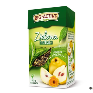 Herbata BIG-ACTIVE zielona liściasta z owocem pigwy 100g