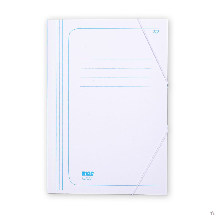 Teczka na gumkę biała A4 biały 320-350g [mm:] 320x220 Bigo (25 sztuk) (0006) 16377