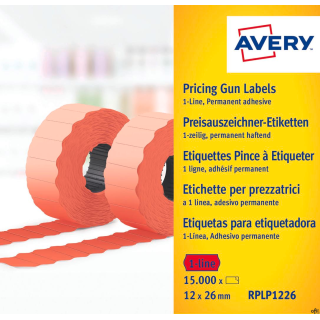 Et. cenowe w rolce do metkownic RPLP1226 12x26 do metkownicy jednorzędowej, Avery Zweckform, trwałe, 1500 etyk./rolka, 10 rolek/