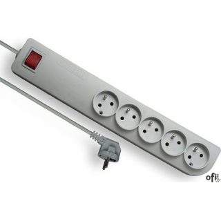 Listwa zasilająca przedłużacz 5 gniazd, 5m, biały, wyłącznik, uziemienie PSF3‑505, ELGOTECH