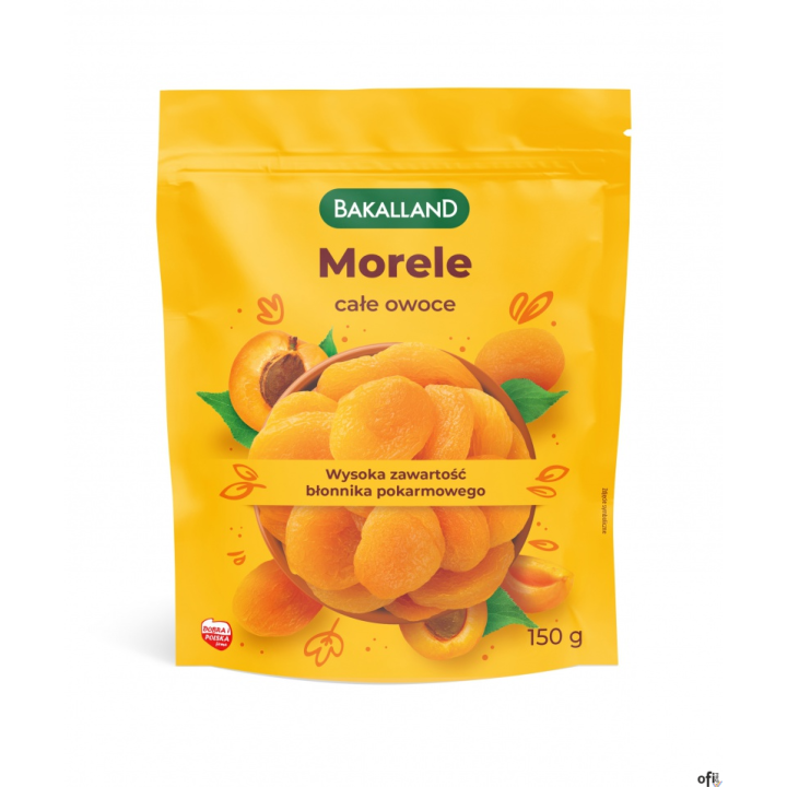 Morele suszone całe owoce 150g BAKALLAND