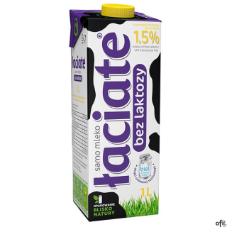 Mleko ŁACIATE UHT bez laktozy 1,5% 1I
