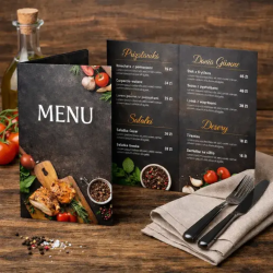Menu dla restauracji i kawiarni – Trwały druk najwyższej jakości