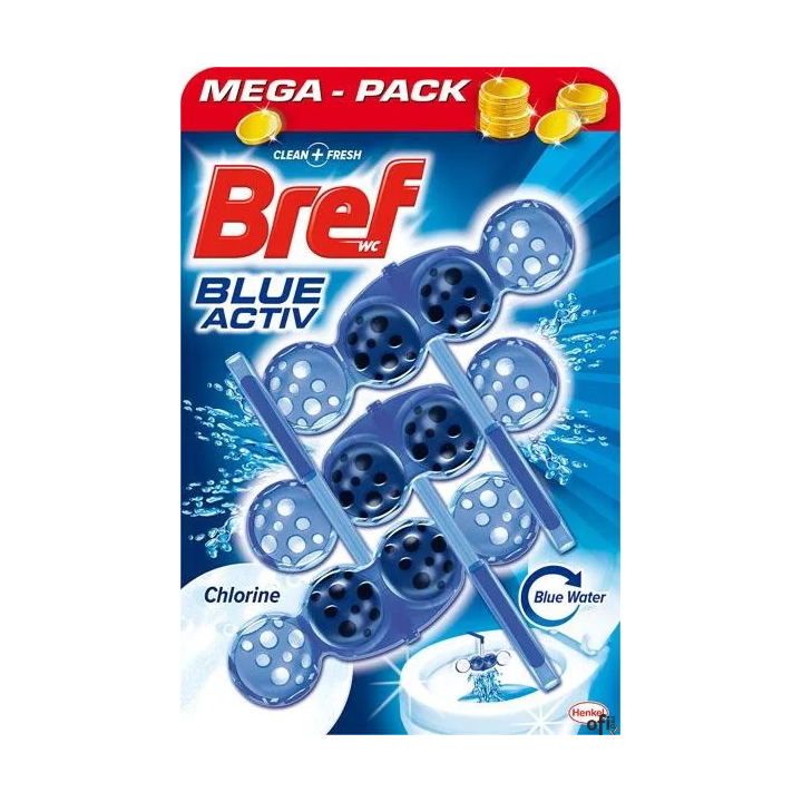 BREF Zawieszka WC BLUE AKTIV 3x50g CHLORINE barwiące 18226