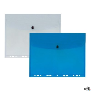 Teczka koperta transparent Biurfol_- wykonana z folii transparentnej_- zapinana na nap_- jednostka sprzedaży 1 sztuka