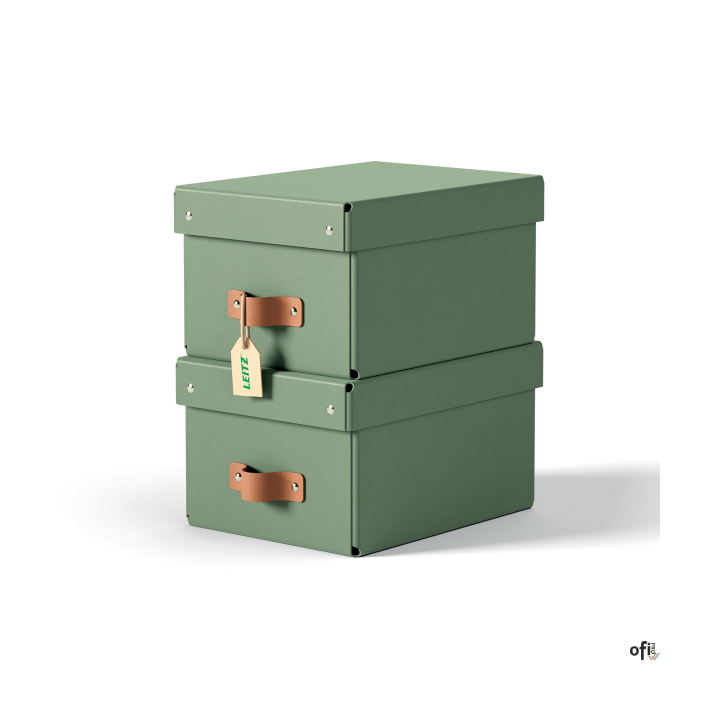 Zadbaj o porządek i dobre samopoczucie, tworząc z pomocą tekturowych pudełek Leitz Puro z pokrywkami uporządkowaną przestrzeń z 