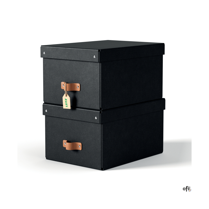 Zadbaj o porządek i dobre samopoczucie, tworząc z pomocą tekturowych pudełek Leitz Puro z pokrywkami uporządkowaną przestrzeń z 