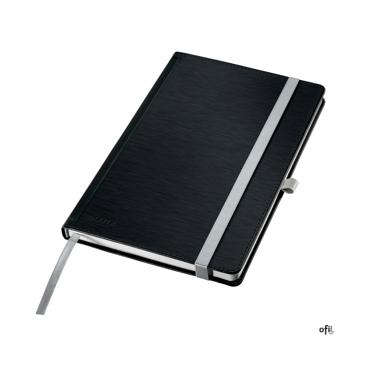 Wysokiej jakości klasyczny notatnik w twardej oprawie, z nowoczesnym, przyjemnym w dotyku wykończeniem powierzchni okładki i ele