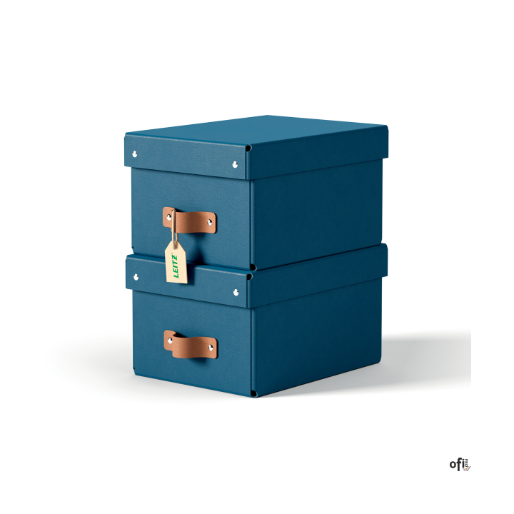 Zadbaj o porządek i dobre samopoczucie, tworząc z pomocą tekturowych pudełek Leitz Puro z pokrywkami uporządkowaną przestrzeń z 