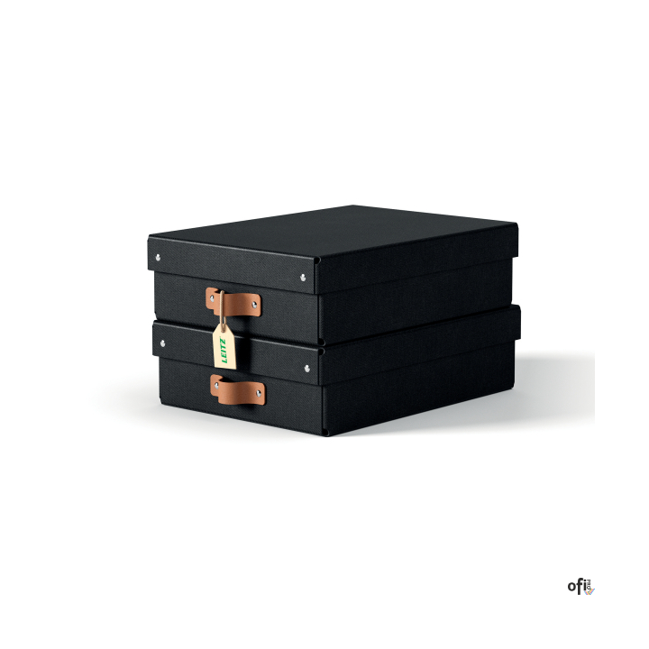 Zadbaj o porządek i dobre samopoczucie, tworząc z pomocą tekturowych pudełek Leitz Puro z pokrywkami uporządkowaną przestrzeń z 