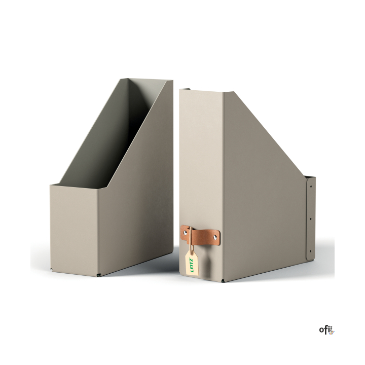 Zadbaj o porządek i dobre samopoczucie, tworząc z pomocą tekturowych pojemników na dokumenty Leitz Puro uporządkowaną przestrzeń