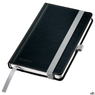 Wysokiej jakości klasyczny notatnik w twardej oprawie, z nowoczesnym, przyjemnym w dotyku wykończeniem powierzchni okładki i ele
