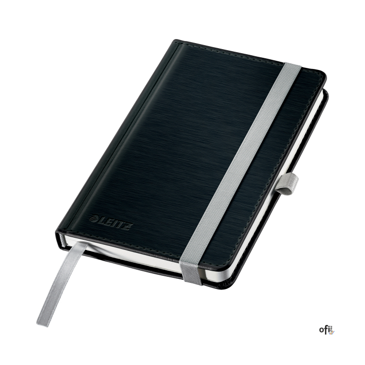 Wysokiej jakości klasyczny notatnik w twardej oprawie, z nowoczesnym, przyjemnym w dotyku wykończeniem powierzchni okładki i ele