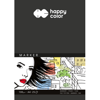 Blok do markerów, ART, 100g, A4, 25 ark, Happy Color HA 3710 2030-A25