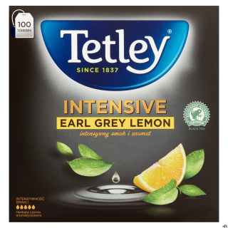 Tetley Intensive Earl Grey & Lemon to kompozycja najwyższej jakości czarnych herbat, z dodatkiem cytryny i aromatu. Tak staranni