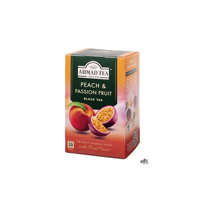 Herbata AHMAD TEA PEACH & PASSION FRUIT 20kopert czarna