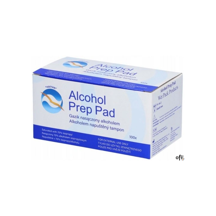 Gaziki do dezynfekcji nasączone alkoholem Alcohol Pad, 100 szt.