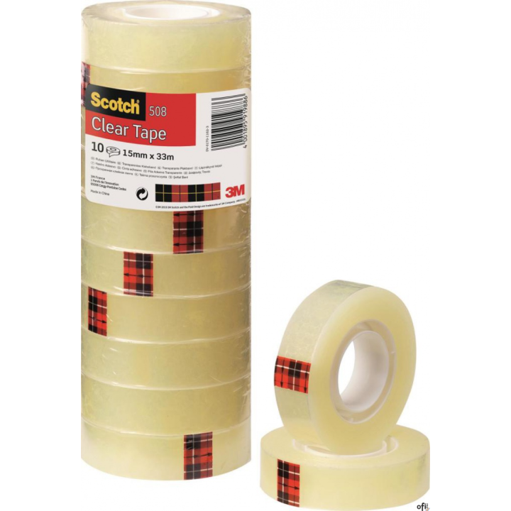 Scotch  508 dobrze się klei i niewiele kosztuje podstawowa taśma uniwersalnego zastosowania: w biurze, w domu, w szkole i w prze